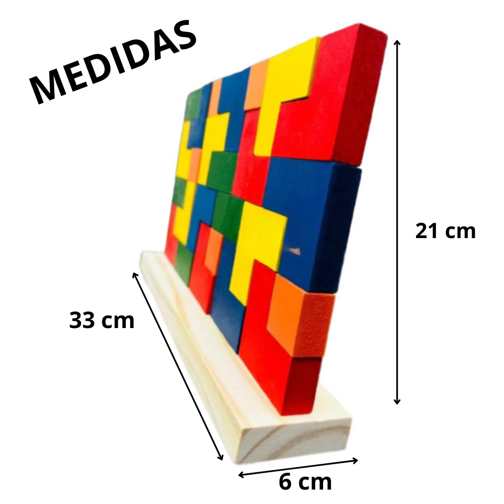 Parede de Encaixe Montessori em Madeira