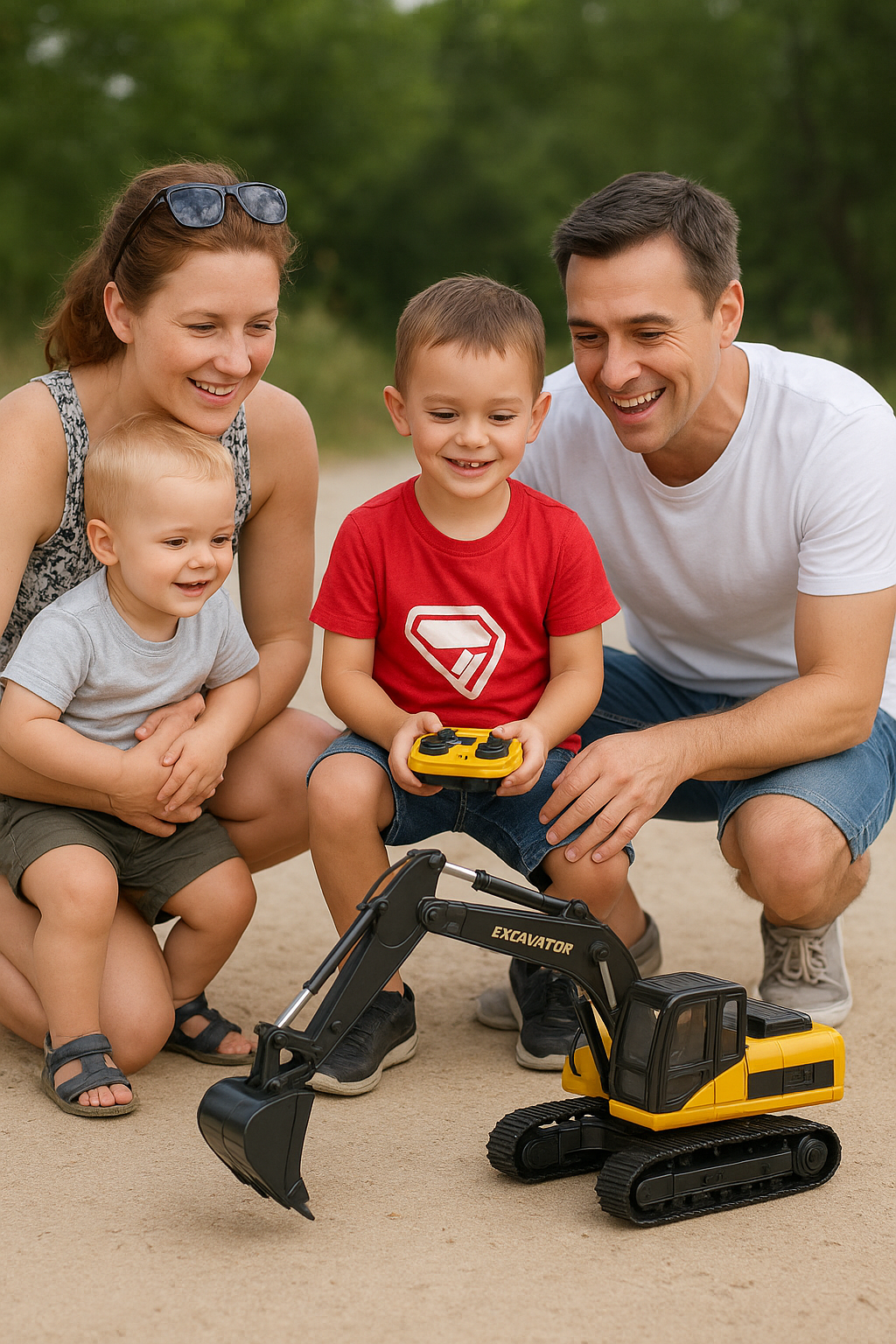 Escavadeira de Controle Remoto com Pá de Metal