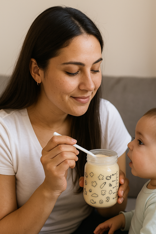 Kit com 6 Potes de Vidro para Armazenamento de Leite Materno – 200ml