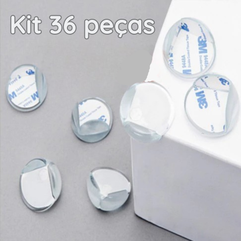 Kit com 12 Protetores de Canto em Silicone Macio