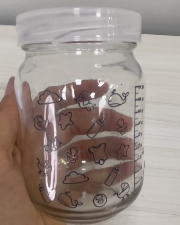 6 Frascos / Potes Vidro P/ Leite Materno - Graduação 200ml