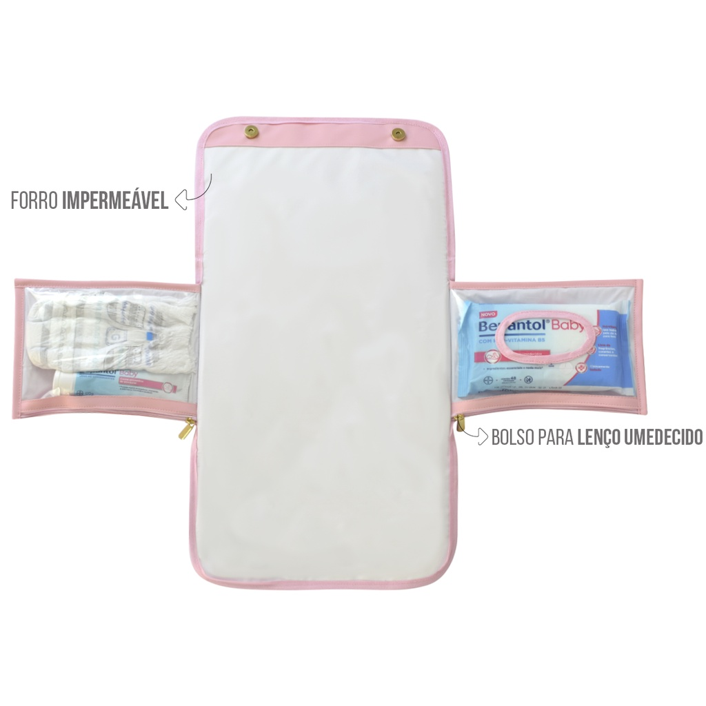 Trocador De Fralda Portátil Impermeável Dobrável Lindas Estampas Menina Menino Bebê