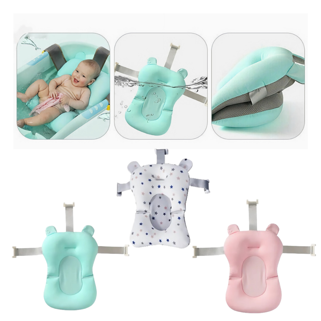 almofada de banho para bebe com trava para banheira flutuante regulável segura fácil secagem