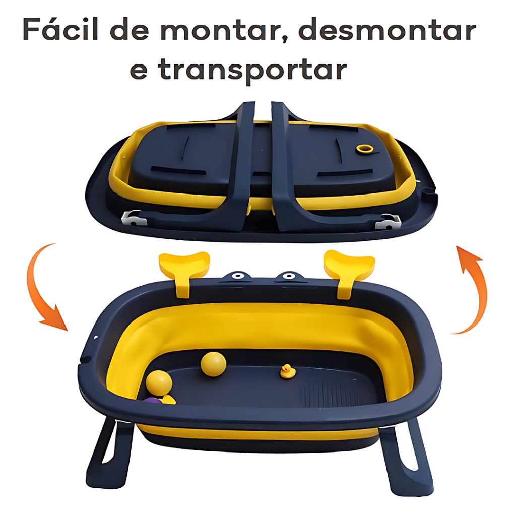 Banheira De Bebê Dobrável Retrátil Infantil Ofurô Vitoriana Siri