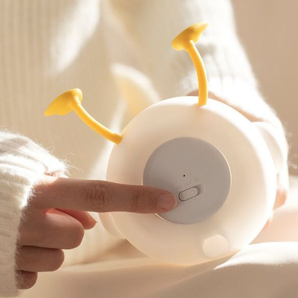 Luminária Mesa Lâmpada Noturna Abajur Fofo Sensor Toque Touch Led Patinho com Flor