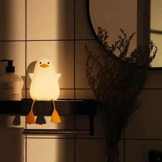 Luminaria de Mesa de Pato Sensor Recarregável Silicone de Luzes da Noite do Animado Para Criança / Quarto 7543