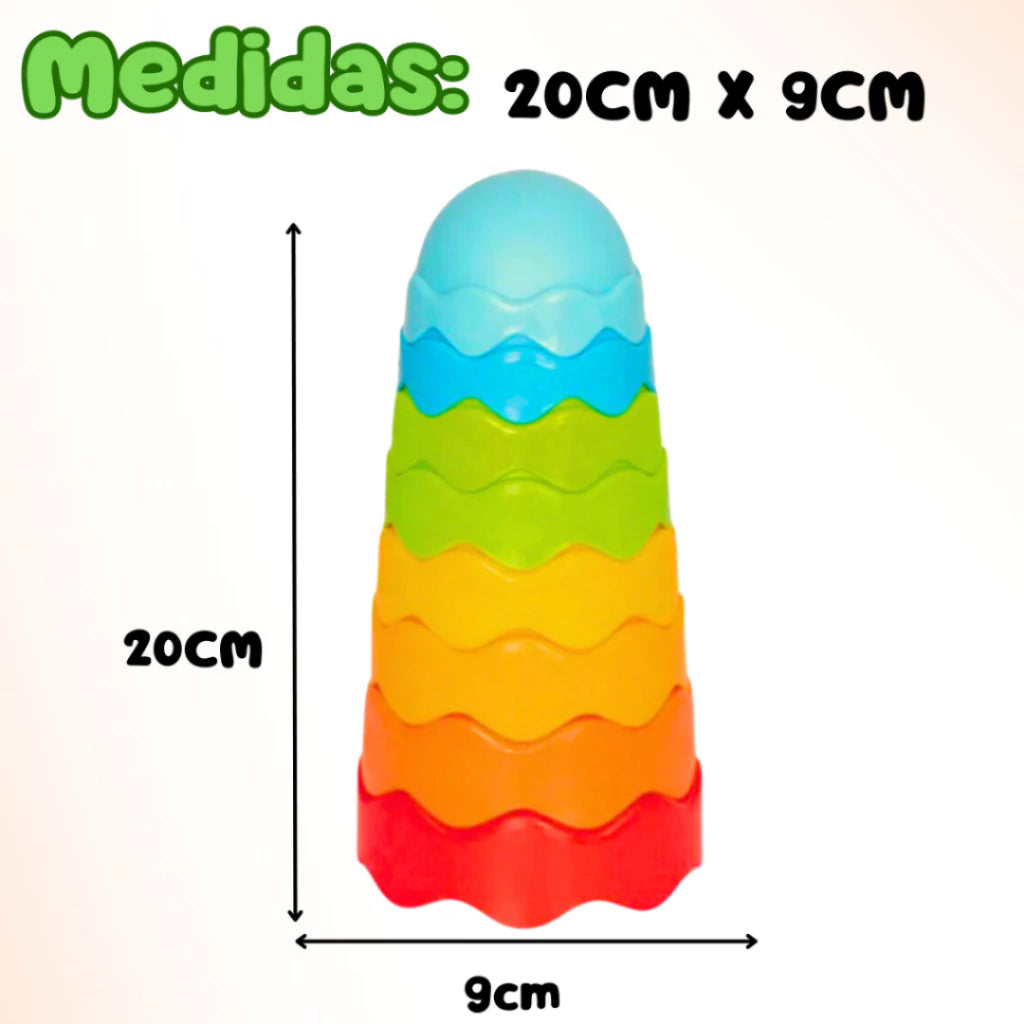 Kit Brinquedos Educativos – Cubo Didático + Torre de Encaixe Colorida