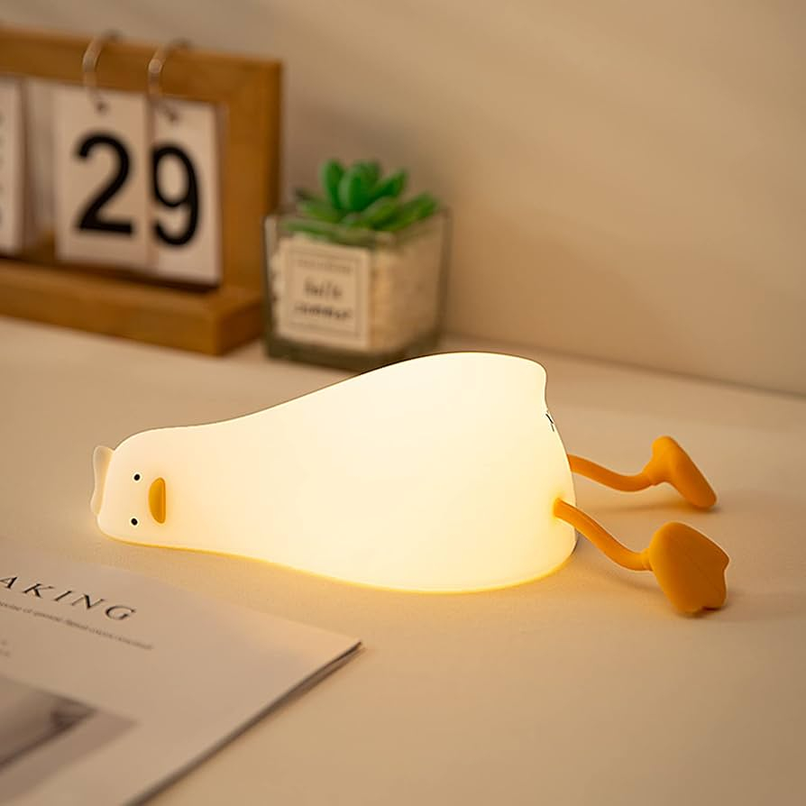 Luminária de Silicone Noturna Sensor De Toque Recarregável USB Panda pato Coelho pintainho Fofos Luz Quente Abajour