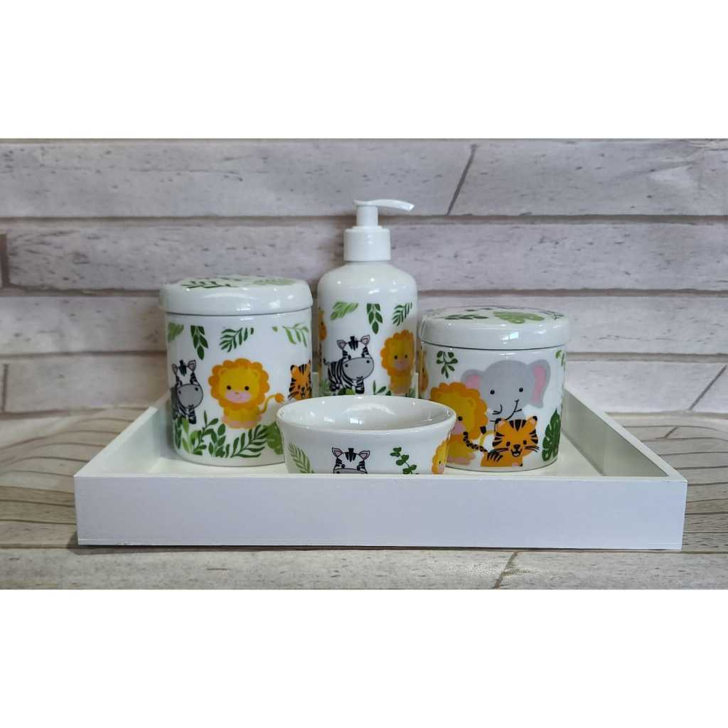 Kit Higiene em Porcelana – Sofisticação e Praticidade para o Quartinho do Bebê