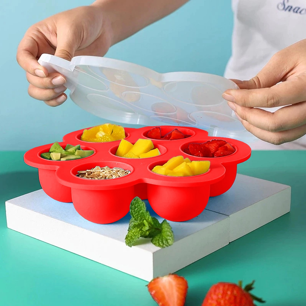 Bandeja de Silicone para Papinhas com Tampa