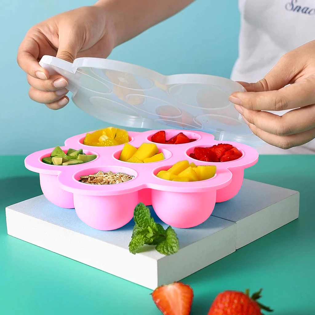 Bandeja de Silicone para Papinhas com Tampa