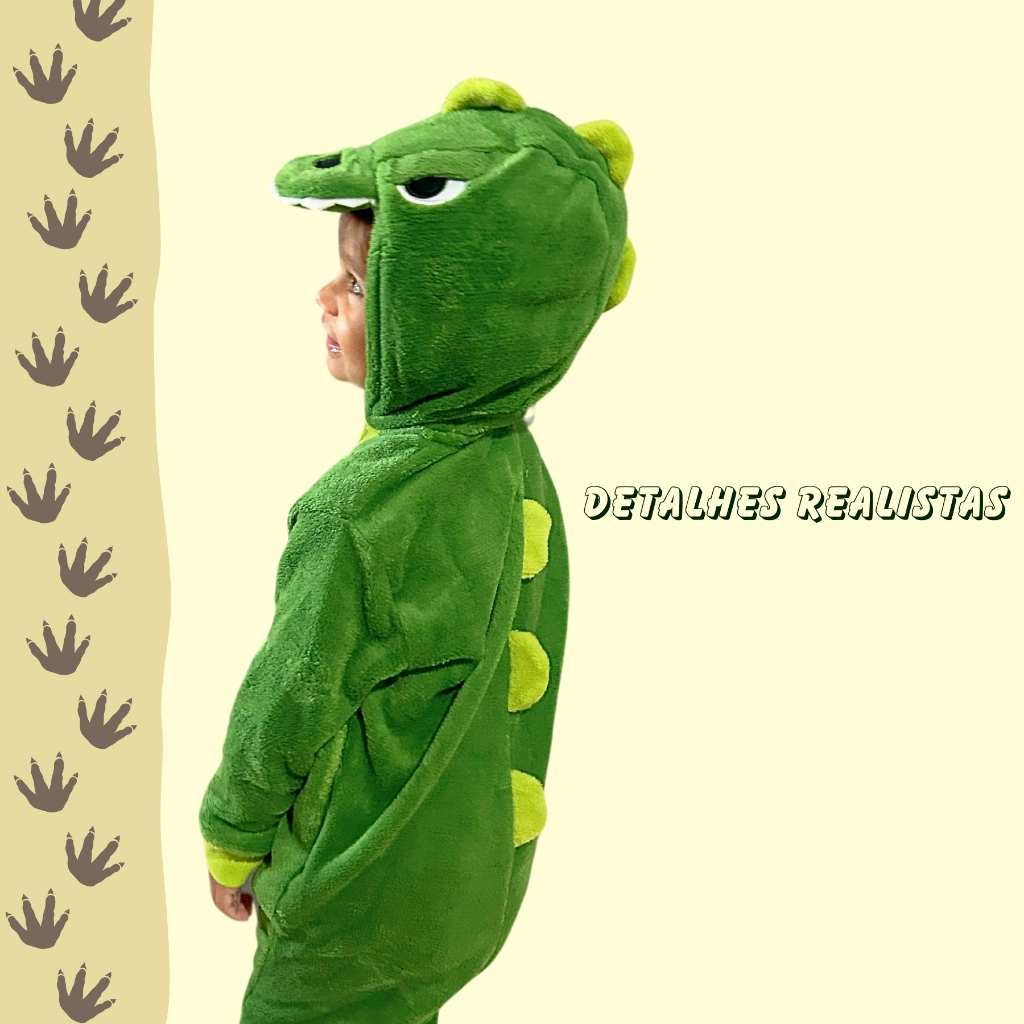 Pijama Macacão Infantil BEBE Dinossauro Kigurumi Meninos Original