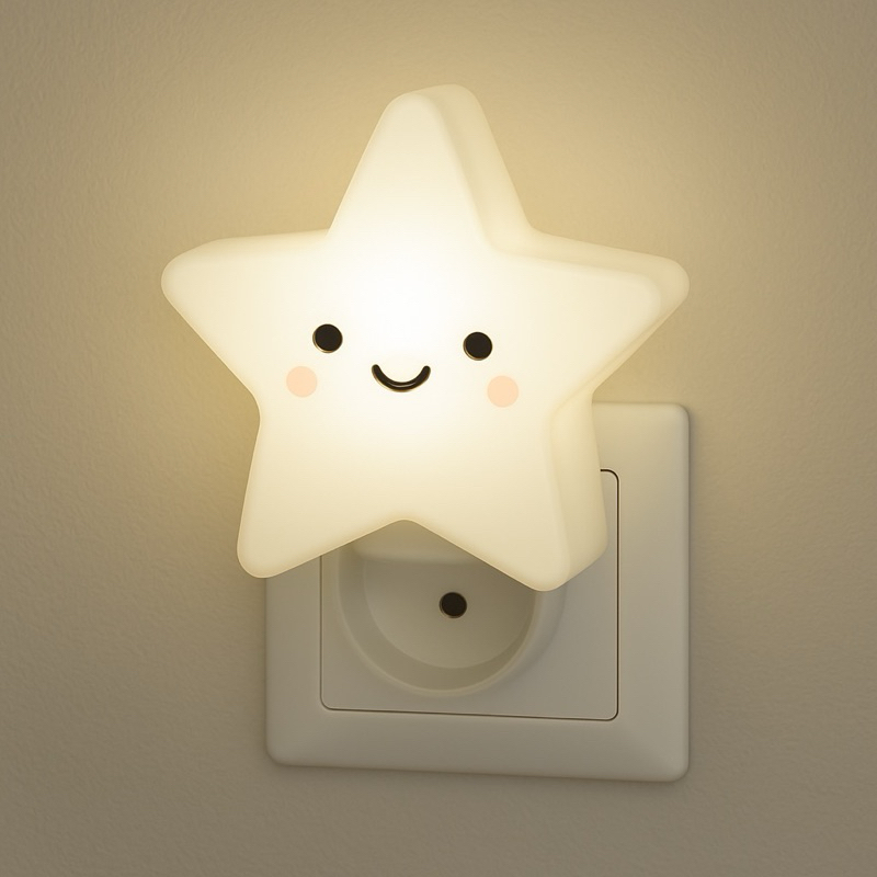 Kit 2 Luminária Led De Tomada Luz Noturna Estrela Sala Quarto Criança Bebê Bivolt