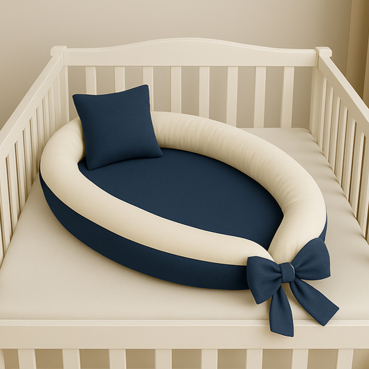 Kit Ninho Redutor de Berço e Almofada Amamentação Percal 400 Fios Cores Lisas