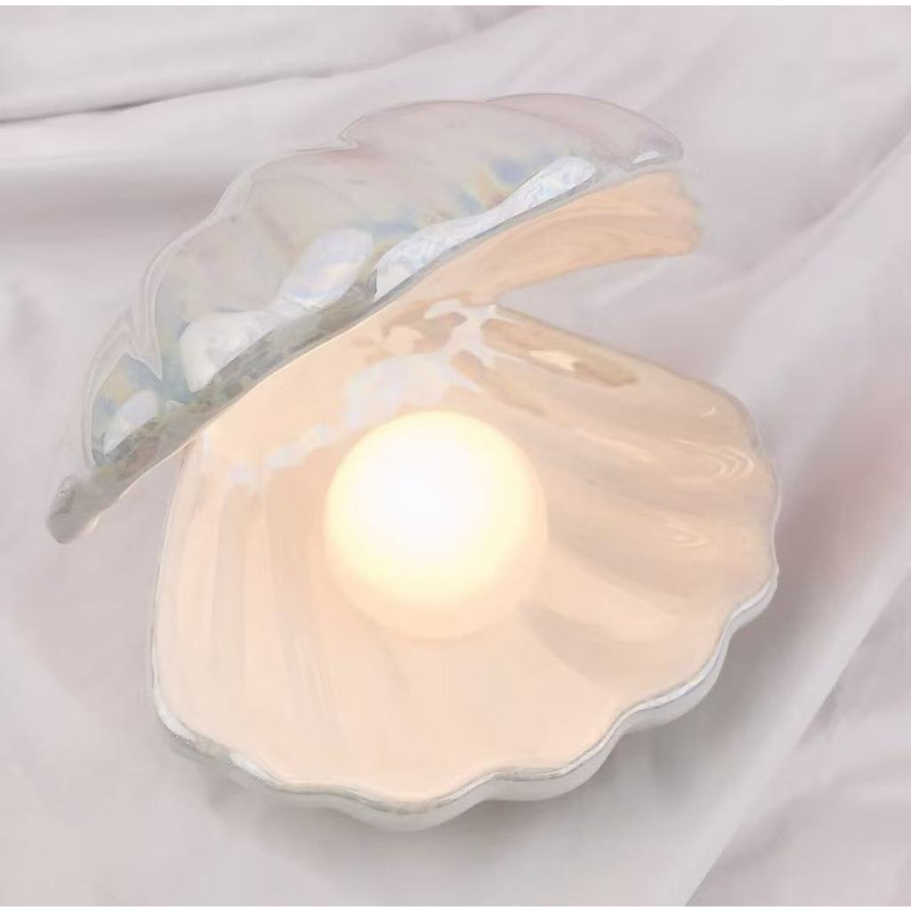 Luminária Noturna de Ambiente: Pérola e Concha com Luz Suave