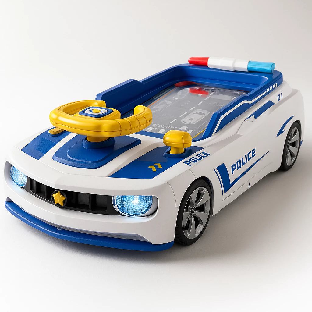 Simulador de Direção Infantil com Volante, Luzes e Sons