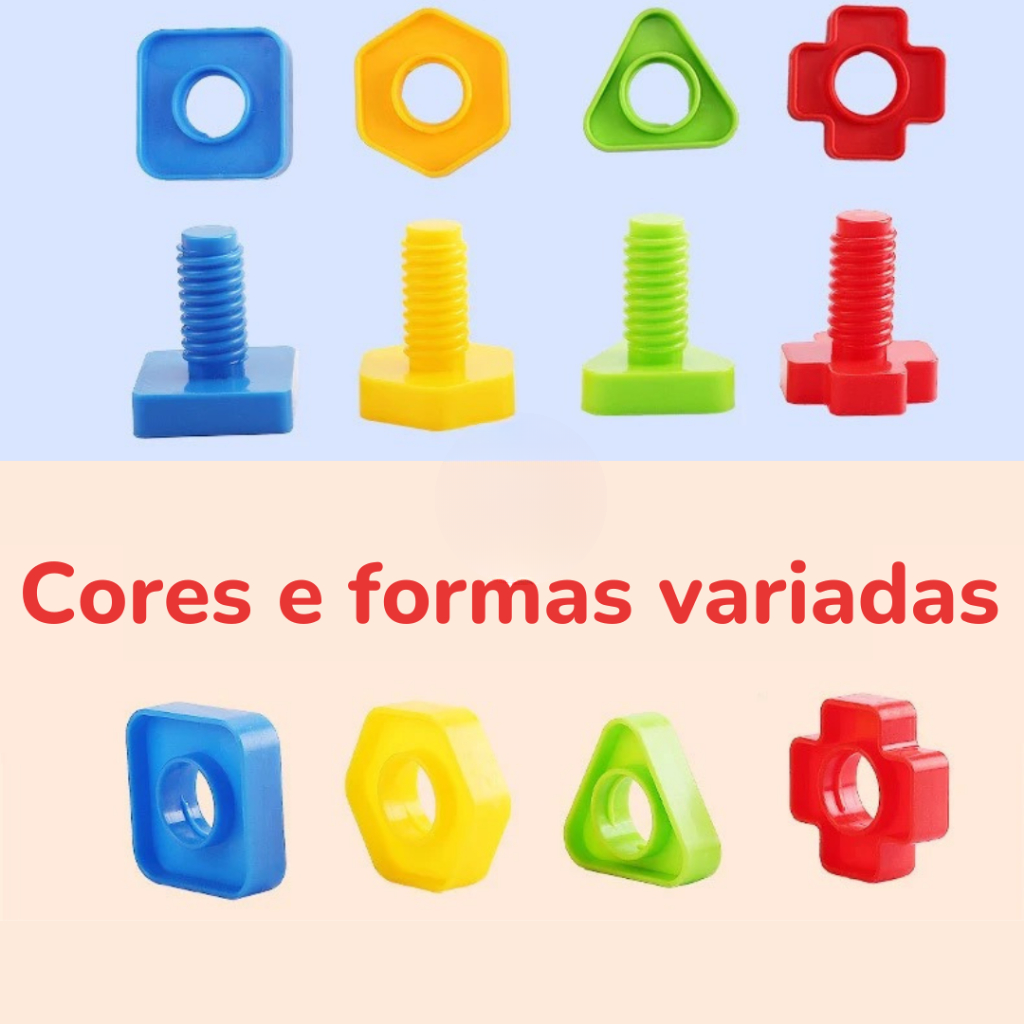 Kit Brinquedo de Montar com Parafusos e Porcas