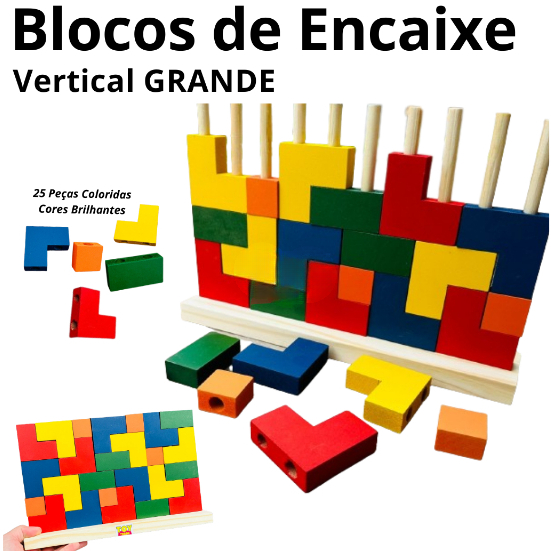 Parede de Encaixe Montessori em Madeira