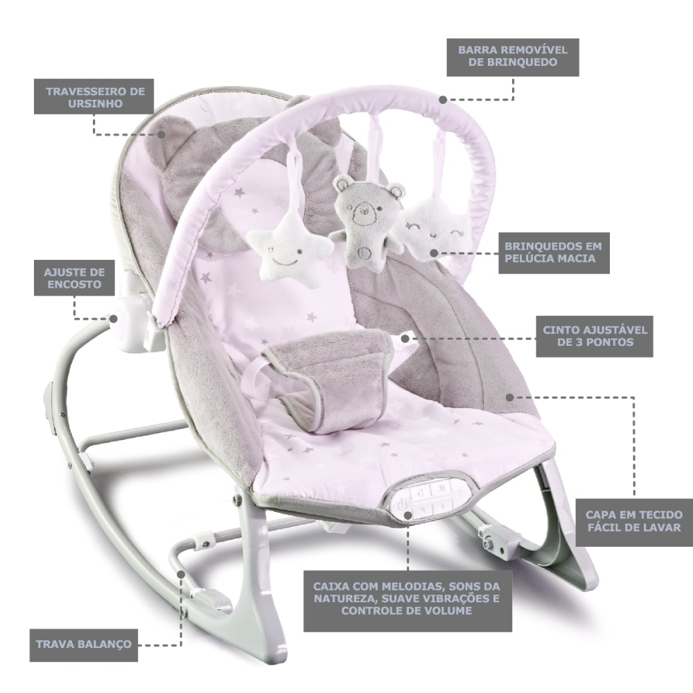Cadeira de Descanso Bebê Musical ( Polar Bege) - Maxi Baby