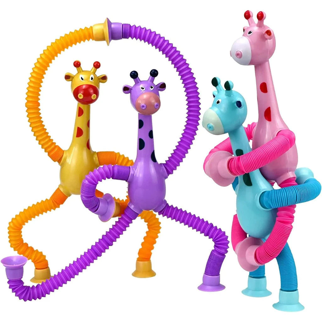 Kit 4 Girafas Pop It Sensorial com Ventosa