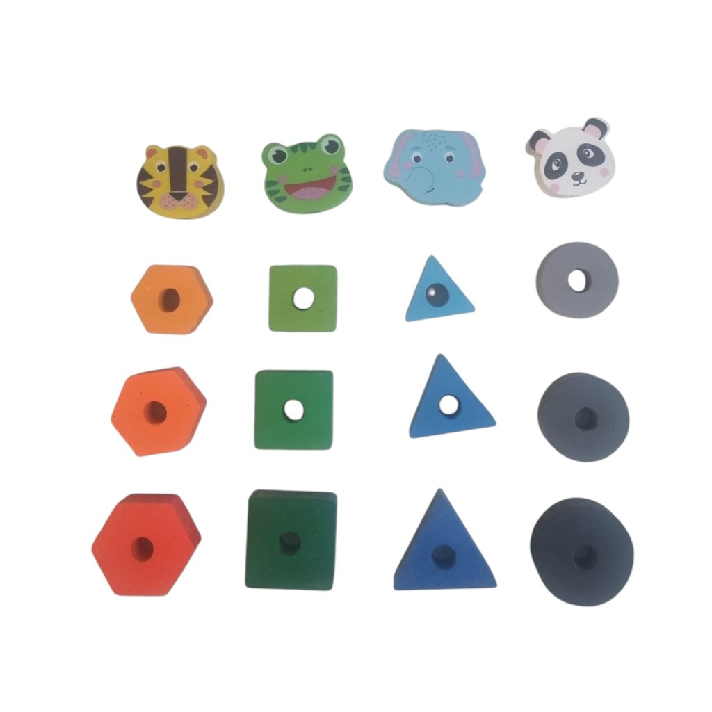 Brinquedo Pedagógico Torre Educacional Madeira Empilhar Infantil