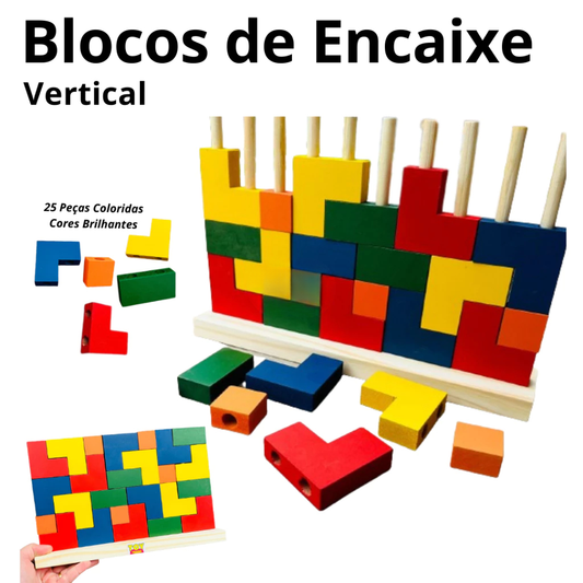 Parede de Encaixe Montessori em Madeira