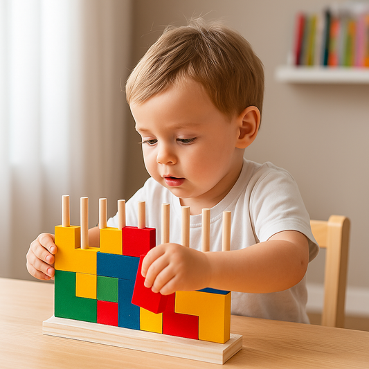 Parede de Encaixe Montessori em Madeira