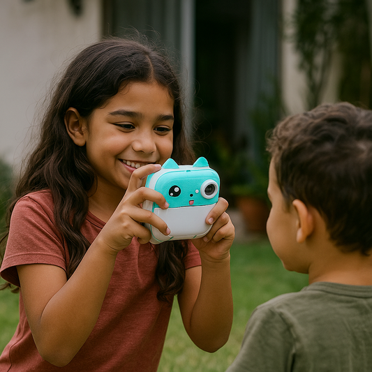 Câmera Infantil 1080P com Impressão Instantânea e Jogos Integrados