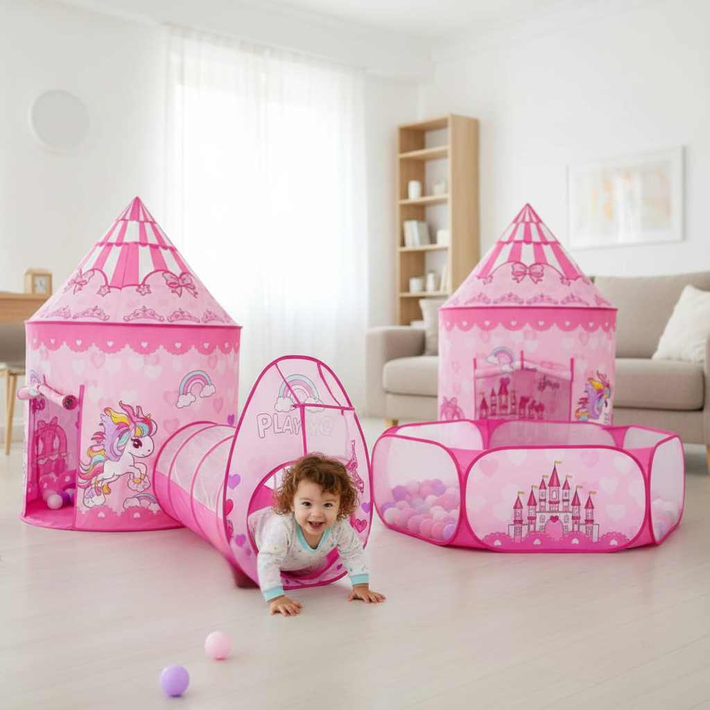 Toca Túnel 3 em 1 Infantil Dobrável