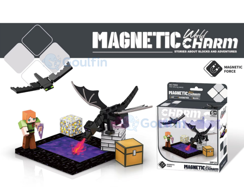 crianças brincando com blocos de montar educativos, blocos magnéticos pixelados com bonecos