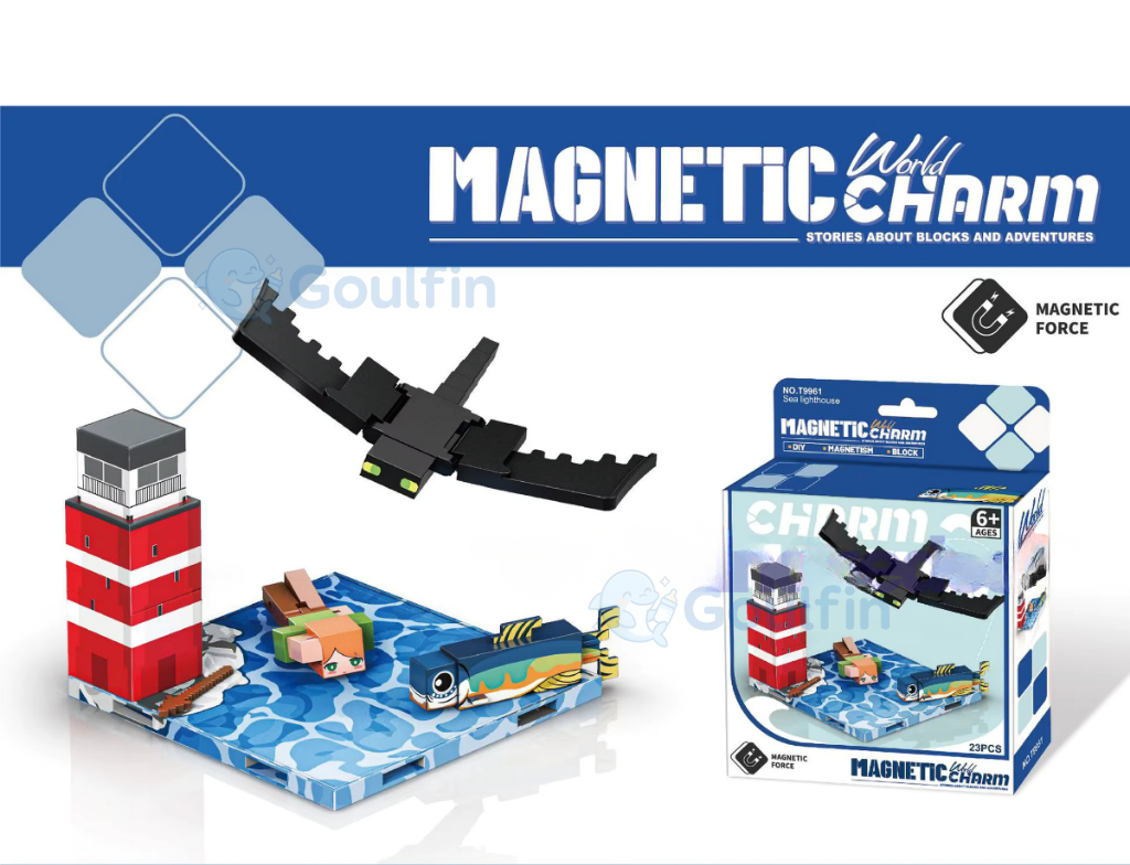 blocos magnéticos pixelados com bonecos