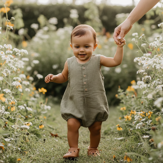 Macacão Infantil Unissex em Linho e Algodão