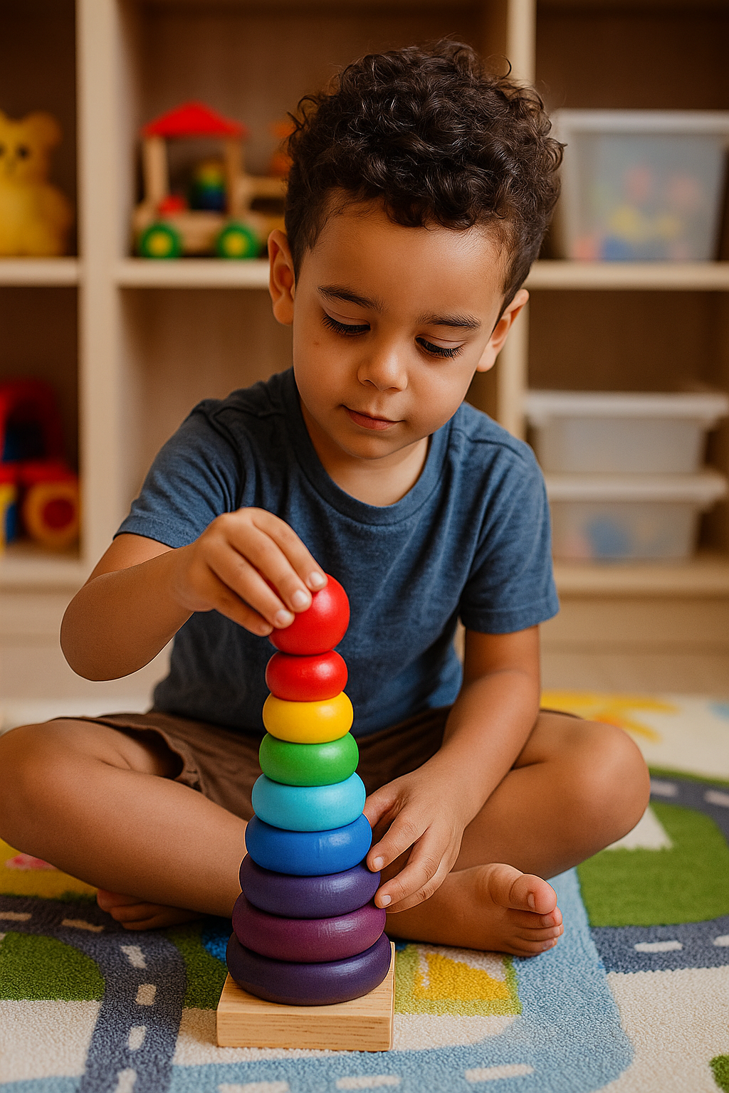 Brinquedo Educativo Torre de Madeira