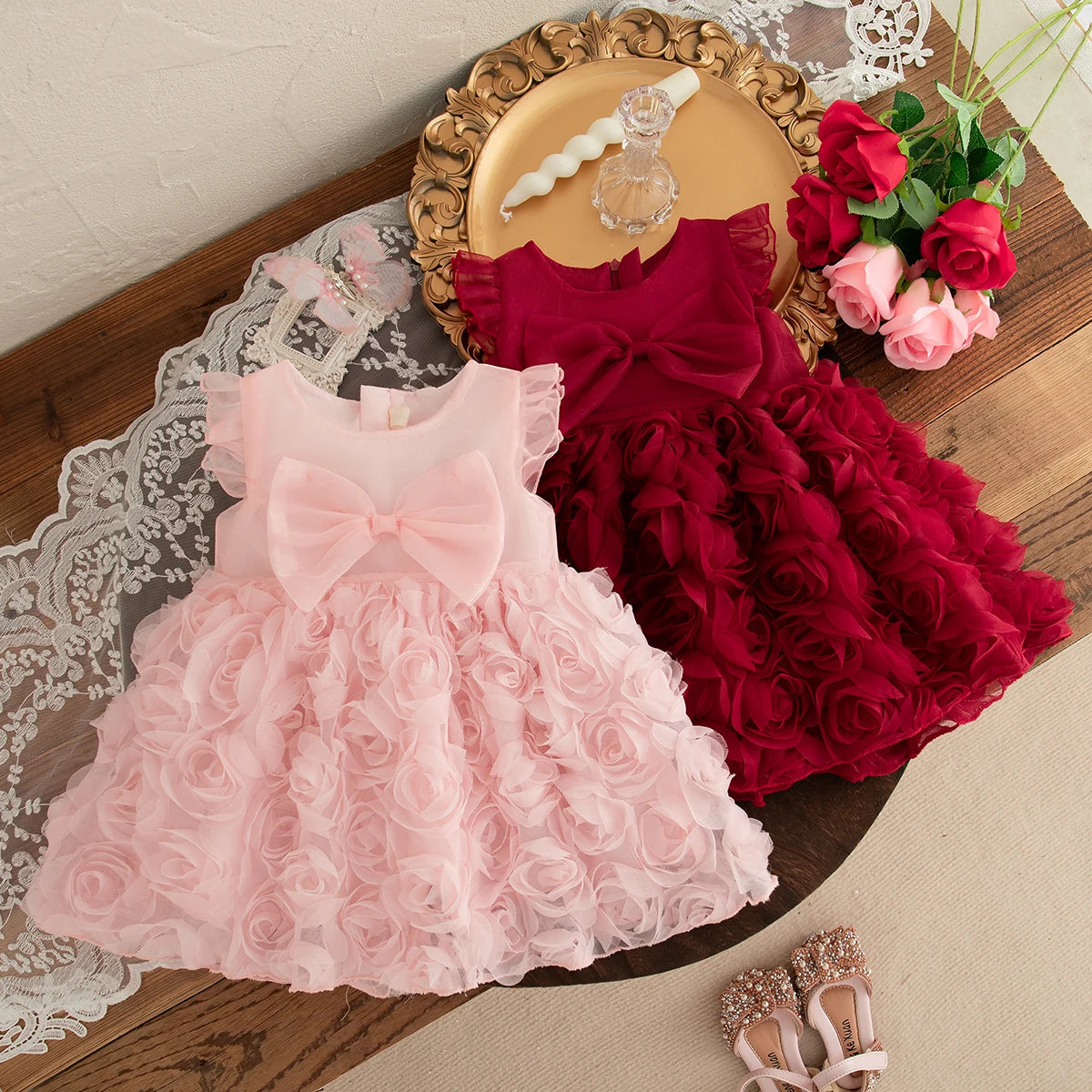 Vestido de princesa para bebê menina de 0 a 3 anos 