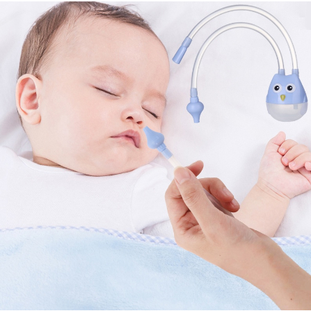 Aspirador Nasal Coruja para Bebê Lavagem e Higiene Nasal Lavador Nasal Seringa Ponta Silicone