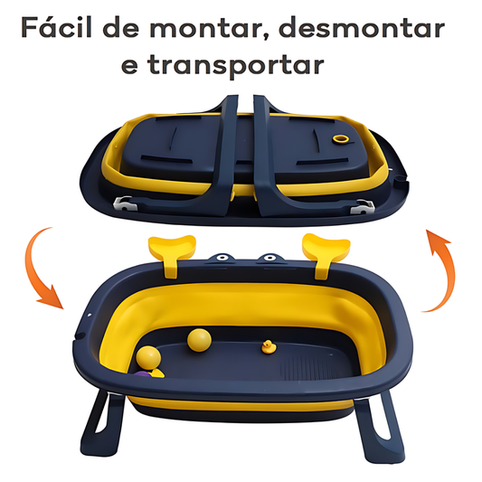 Banheira De Bebê Dobrável Retrátil Infantil Ofurô Vitoriana Siri