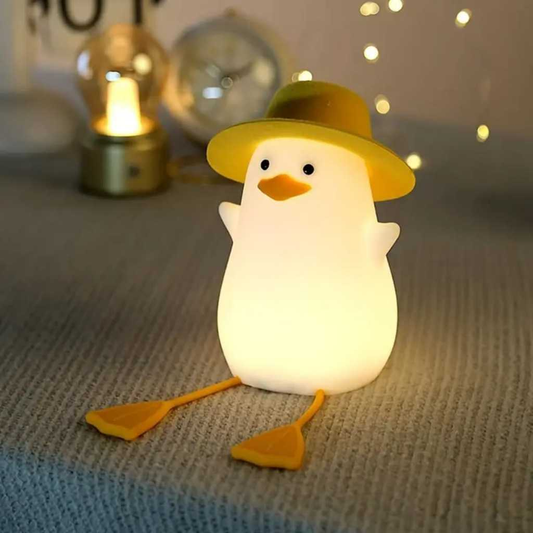 Luminaria de Mesa de Pato Sensor Recarregável Silicone de Luzes da Noite do Animado Para Criança / Quarto 7543