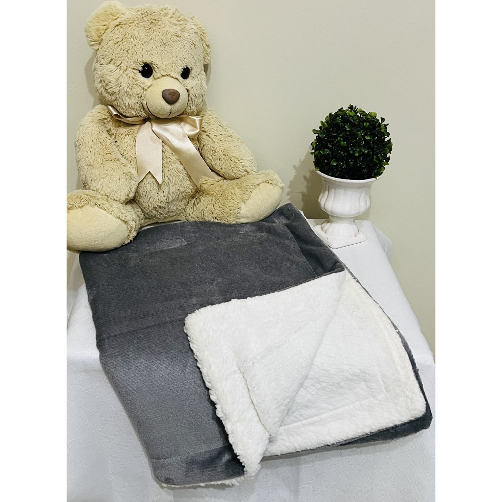Cobertor bebe dupla face com sherpa carneirinho 0,90X0,80 metros