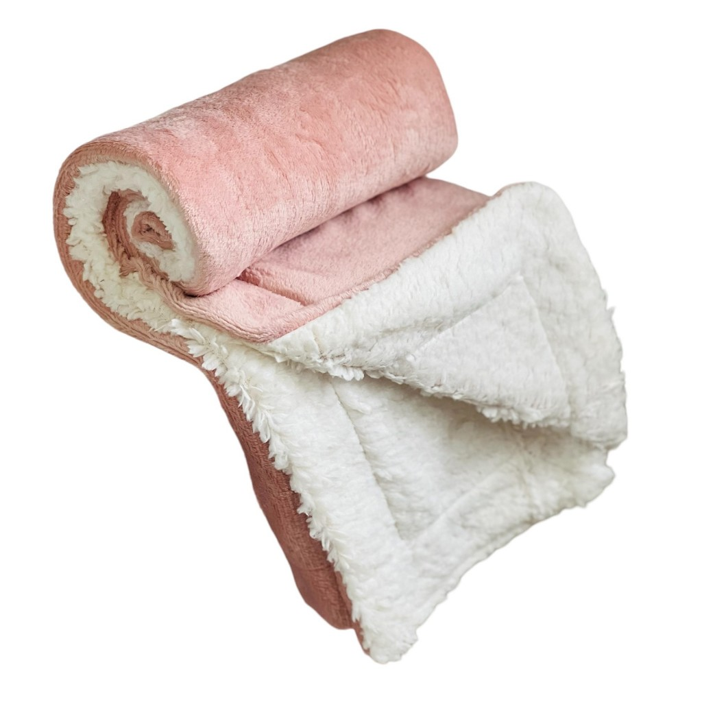 Cobertor bebe dupla face com sherpa carneirinho 0,90X0,80 metros