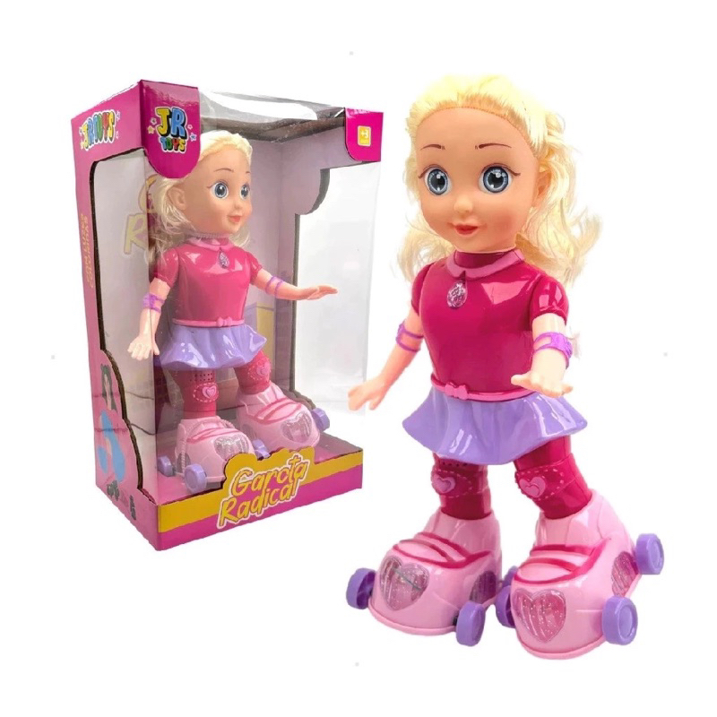 Boneca Patinadora 28cm com Luzes e Música