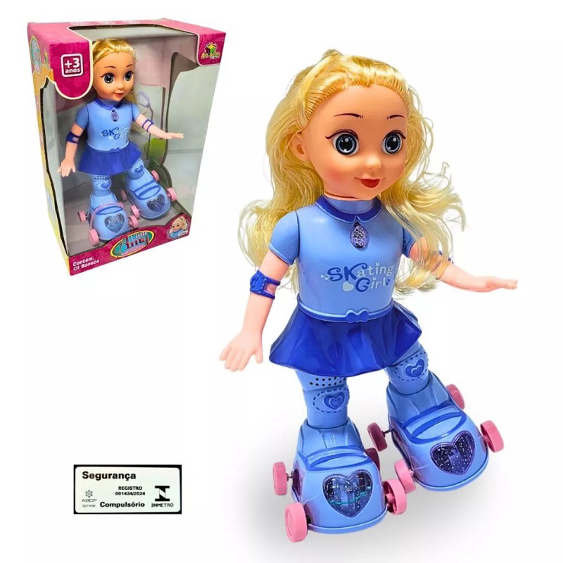Boneca Patinadora com Luz e Música – Brinquedo Educativo e Divertido para Menina
