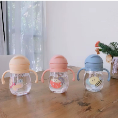 Copo Squeeze Infantil Com Alça e Canudo Silicone Antivazamento 350ml