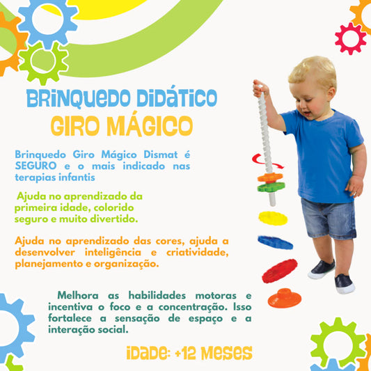 Giro Mágico Brinquedo Educativo com Engrenagens Coloridas