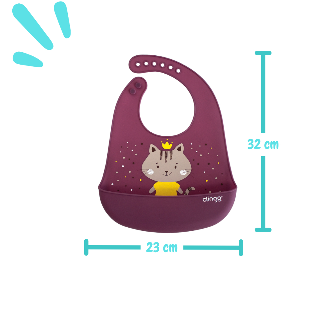 Babador Em Silicone Com Bolso Coletor Clingo Personagens