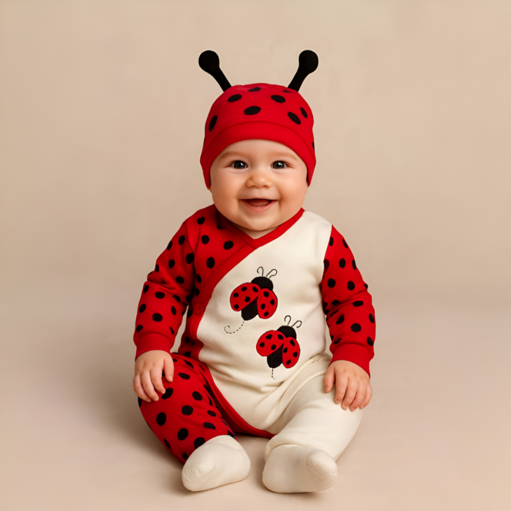 Macacão Bebê Bichinhos + Touca Kit 2 Peças Inverno manga longa