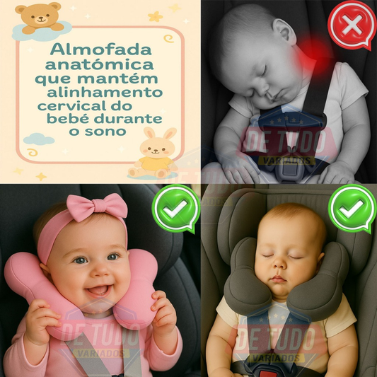 Almofada Para Pescoço Com Apoio Cabeça Bebe Cadeirinha