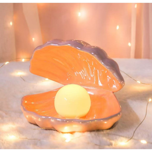 Luminária Noturna de Ambiente: Pérola e Concha com Luz Suave