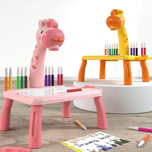 Mesa Projetora Lousa Mágica Infantil Brinquedo de Desenhar Pintar Colorir Acompanha Desenho Projetor