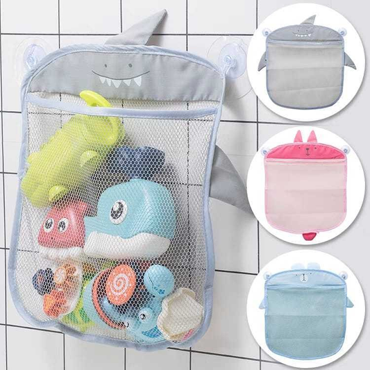 Organizador de brinquedos saco organizador de banho para escorrer água de brinquedos de tecido