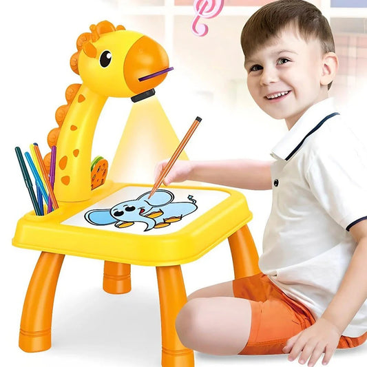 Mesa com Projetor Infantil – Brinquedo Educativo para Desenhar, Aprender e se Divertir